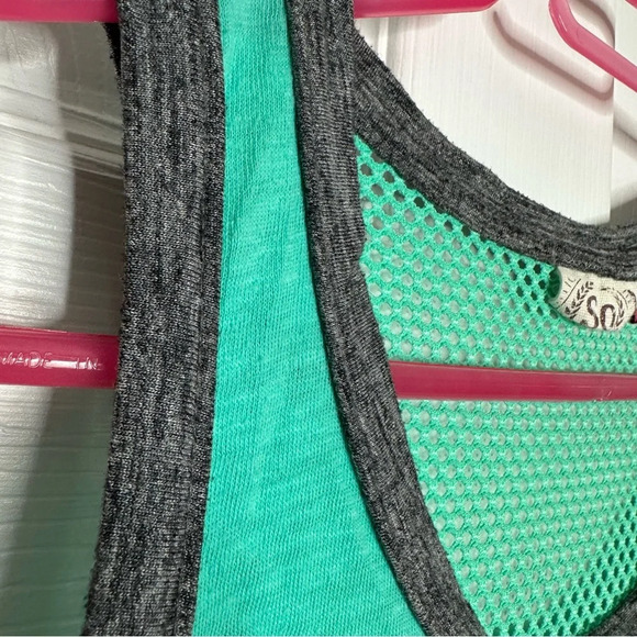 SO Tank Top Colourblock Teal & Grey Size Small - Picture 5 of 16